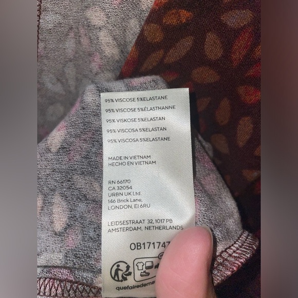 Free People Shayla Wrap Midi Chocolate Combo Dress Size S - Picture 10 of 12